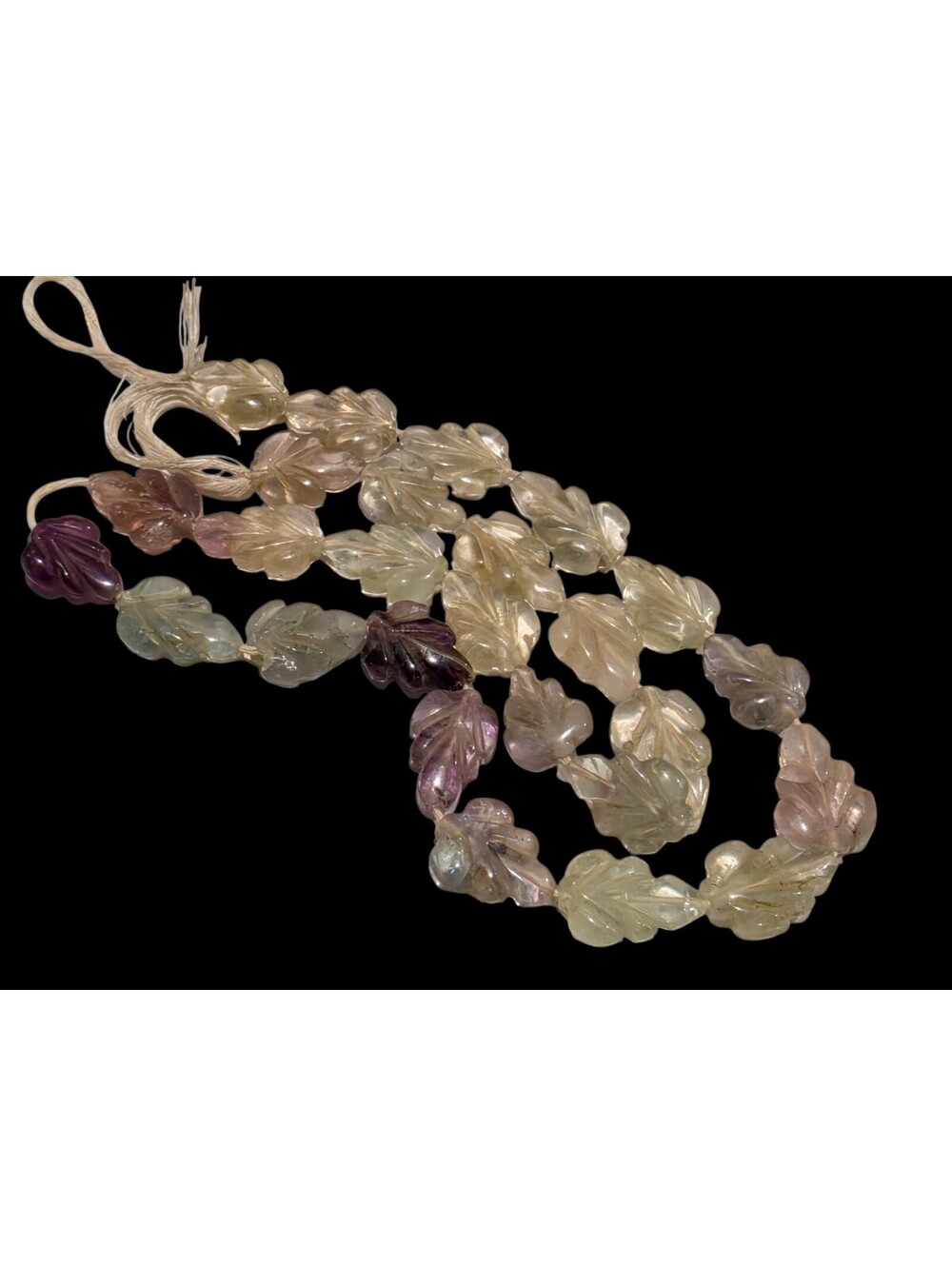 Natural Citrine Carved Leaf Beads Strand Handcarved Gemstone Briolettes 16.8mm